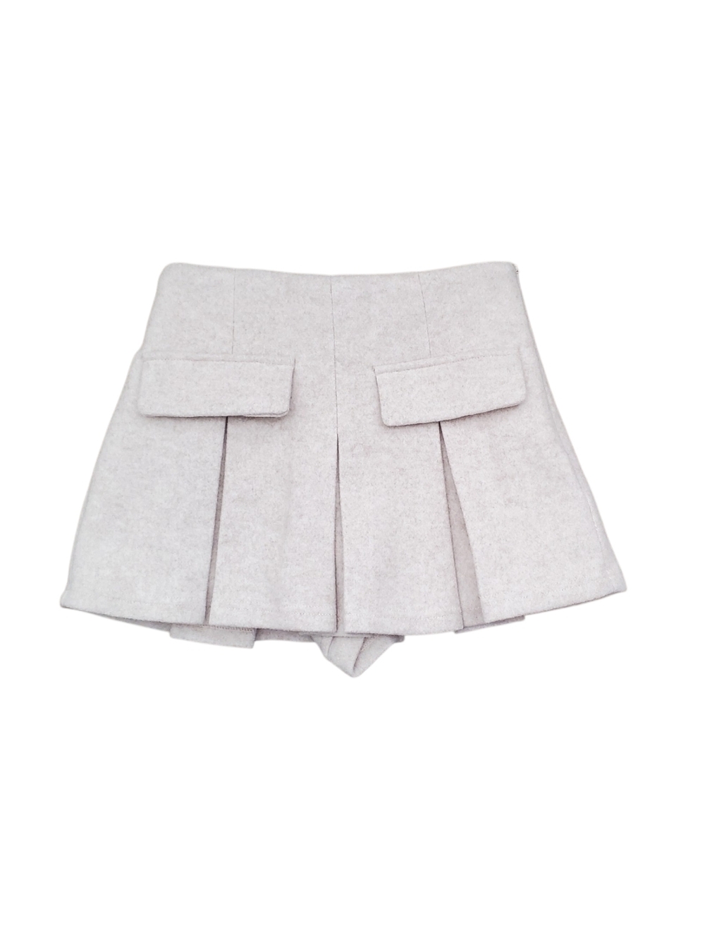 Altar'd State Oatmeal Pleated Skort with Front Flap Pockets